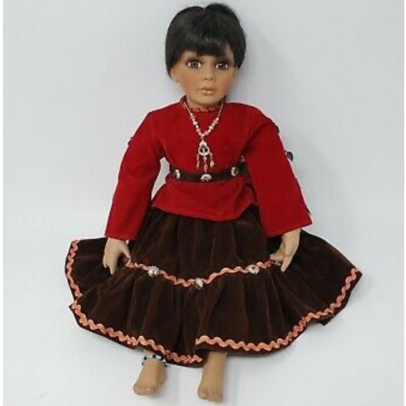 Native American Indian Porcelain Doll - Picture 1 of 5